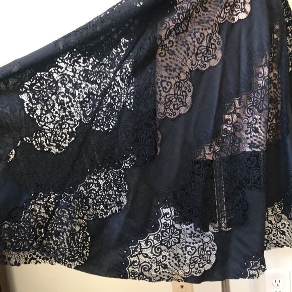 Free People strapless black lace mini dress - Picture 5 of 8